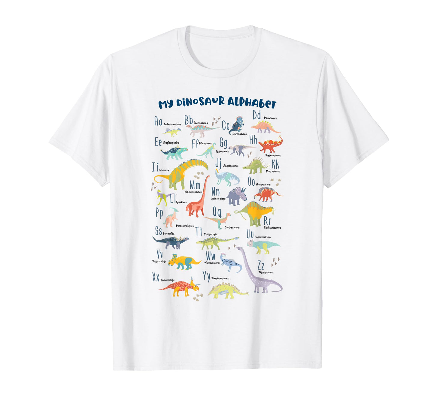 ABC Dino Identification A-Z Types of Dinosaurs Alphabet T-Shirt