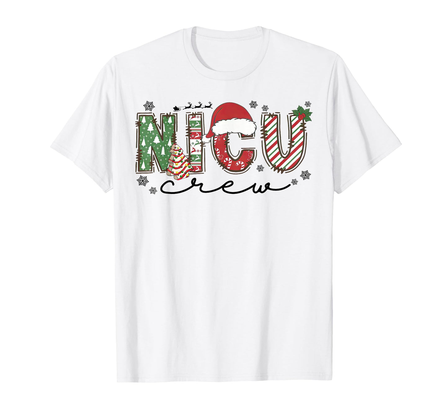Christmas Nicu Nurse Crew Santa Hat Nursing Xmas T-Shirt