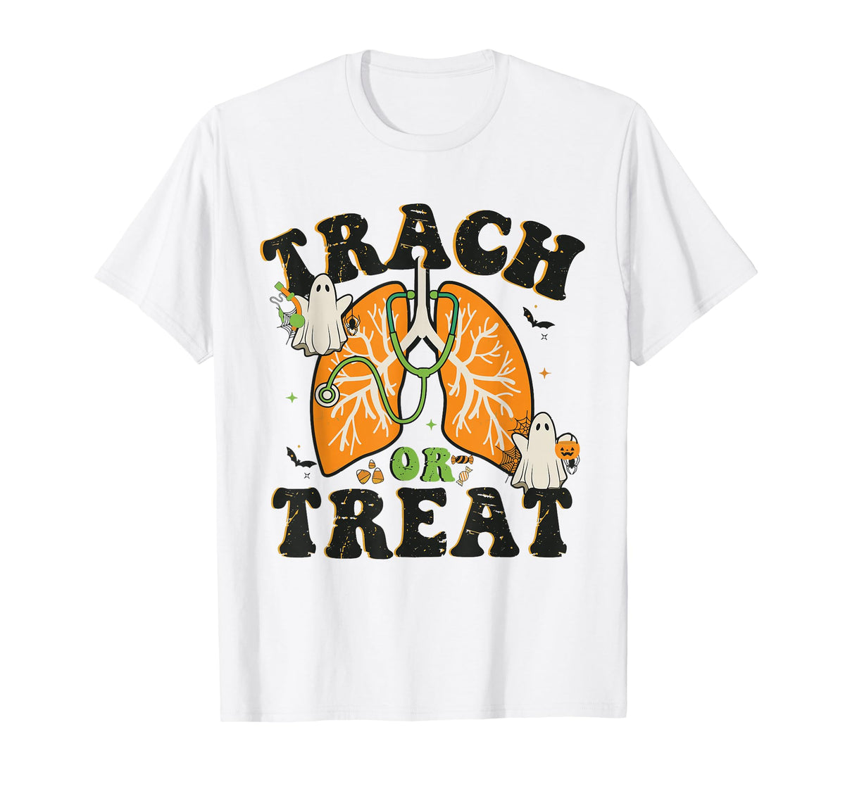 Trach or Treat ICU RN Halloween Nurse Respiratory Therapist T-Shirt