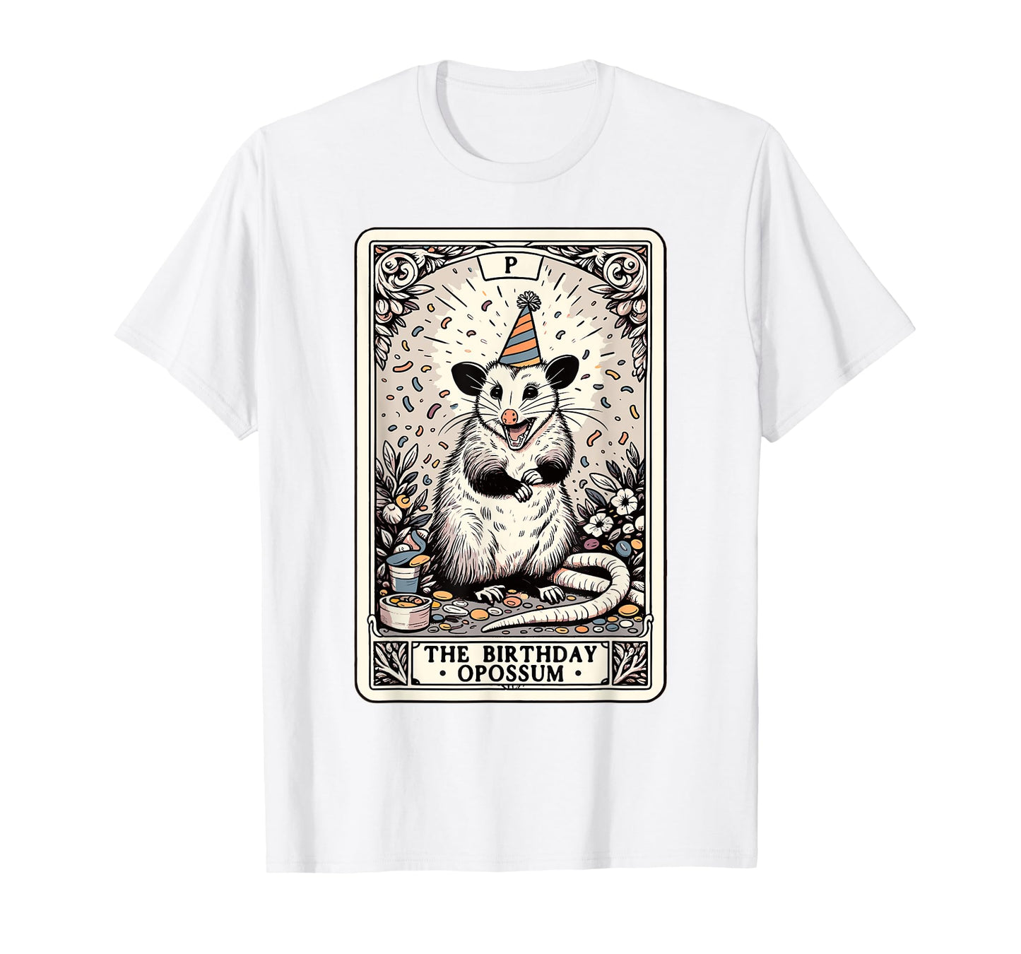 The Birthday Opossum Tarot Card Opossum T-Shirt