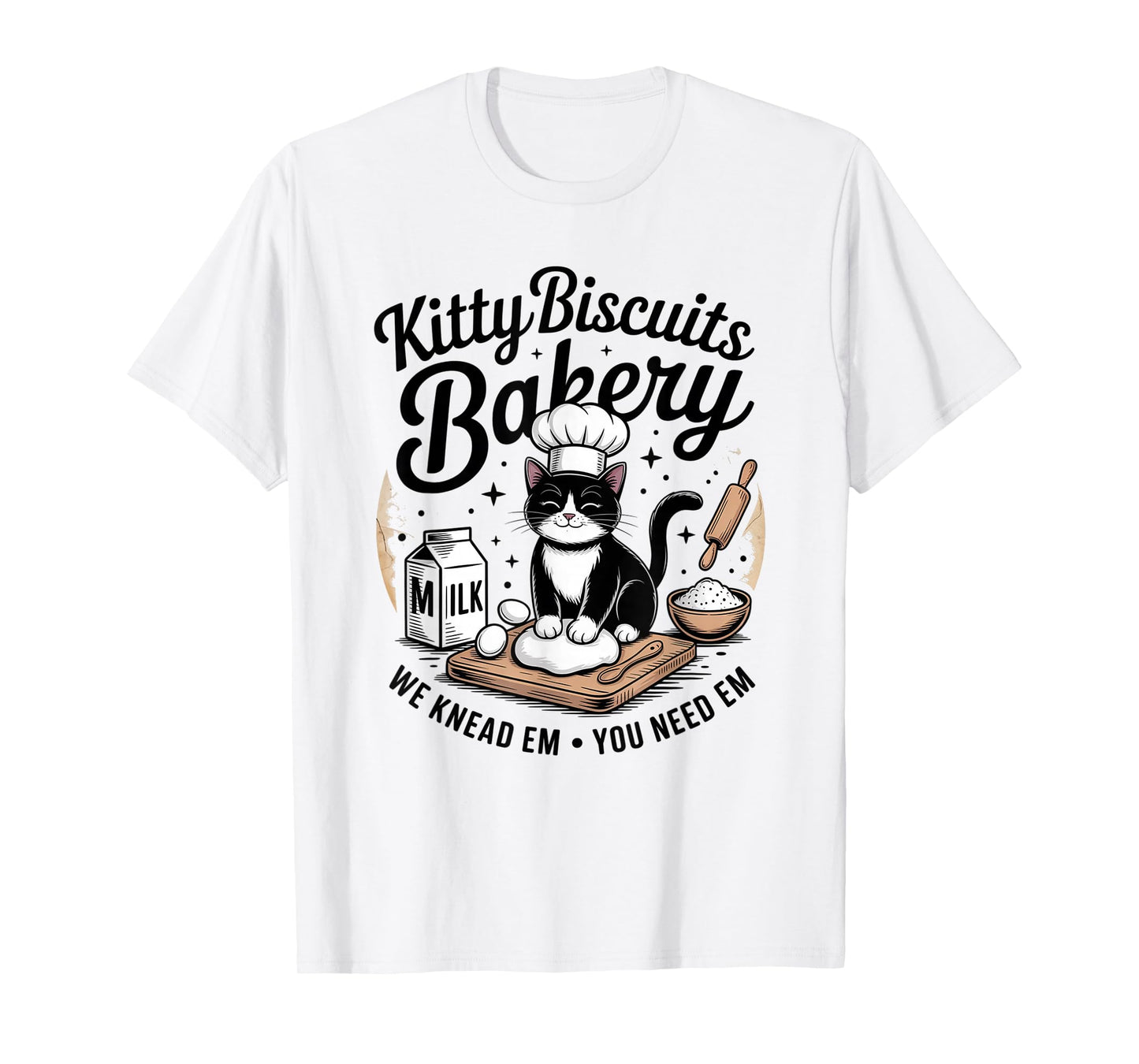 Cute Kitty Biscuits Bakery Funny Cat Lovers Baking Humor T-Shirt