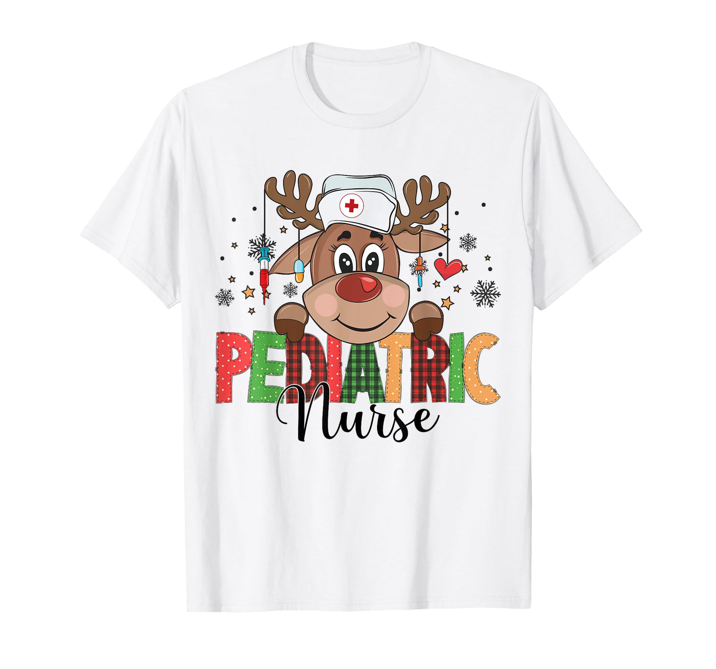 Christmas Pediatric Nurse Reindeer Nursing Xmas T-Shirt