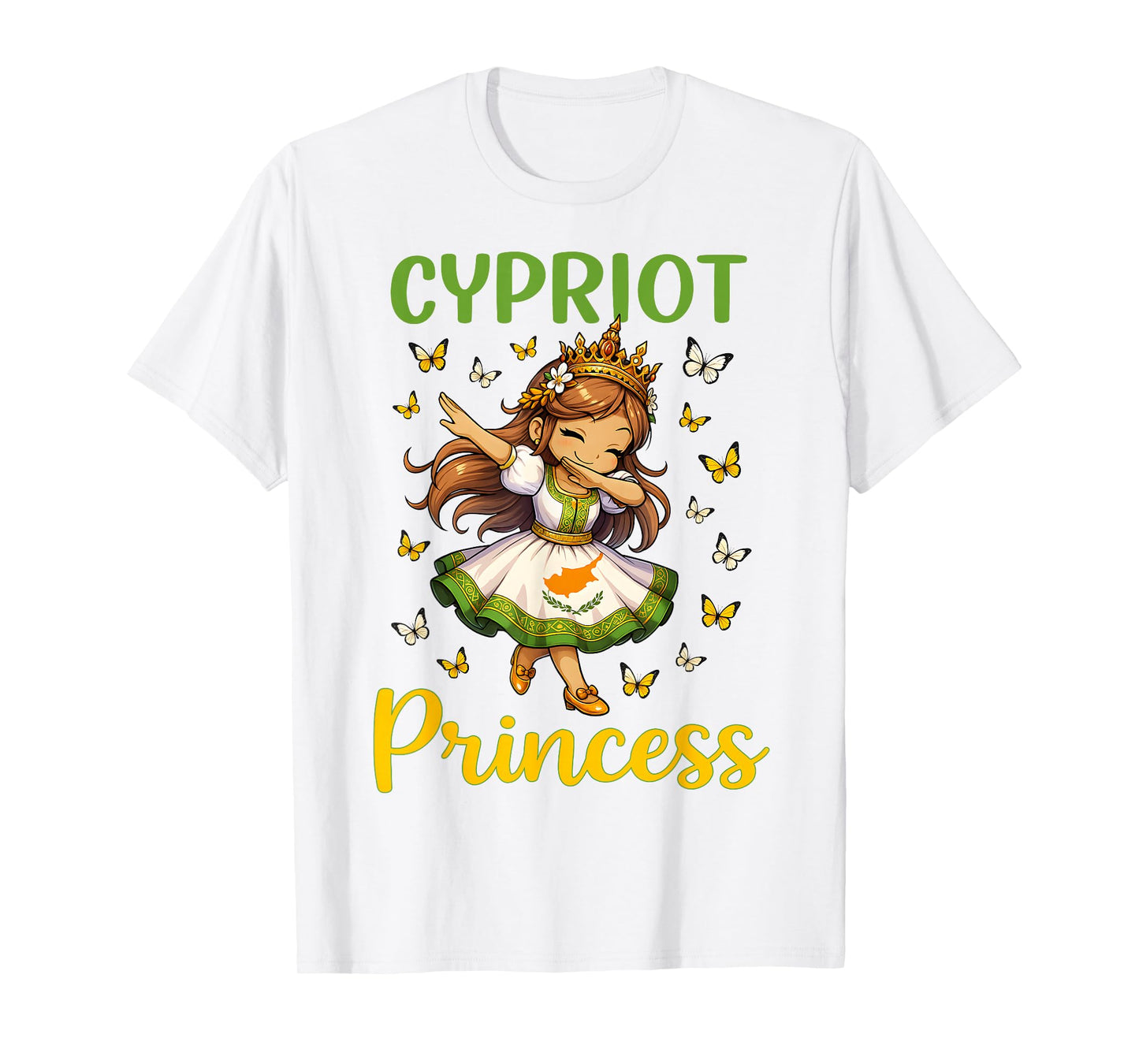Cypriot Princess Dabbing Girl Cute Cyprus Pride Outfit Girls T-Shirt