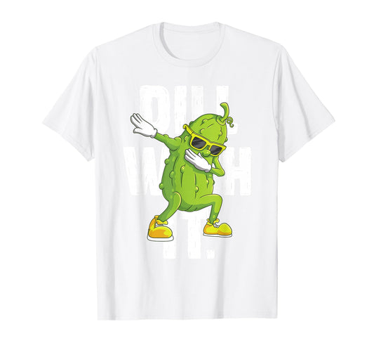 Dill with It Pickle Dabbing Halloween Cucumber Costume Party T-Shirt