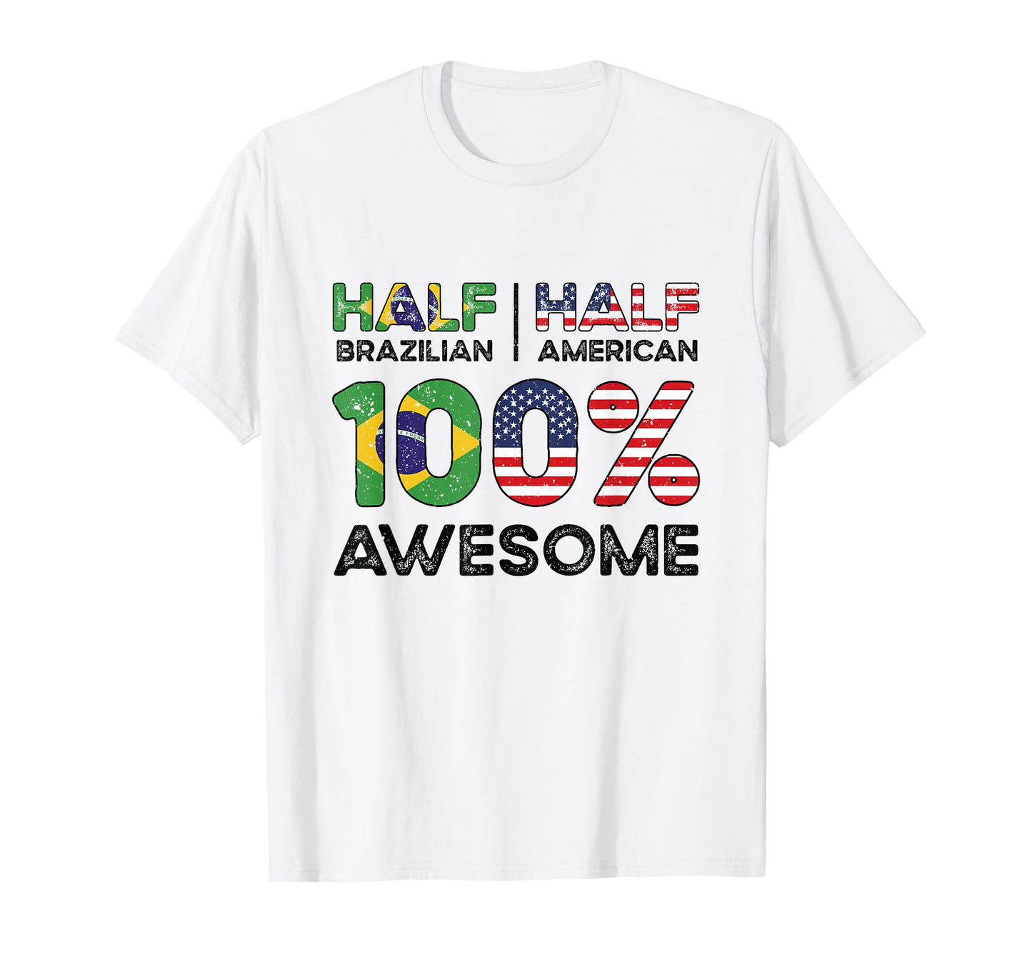 Brazilian American Patriot USA Grown Brazil US Flag T-Shirt
