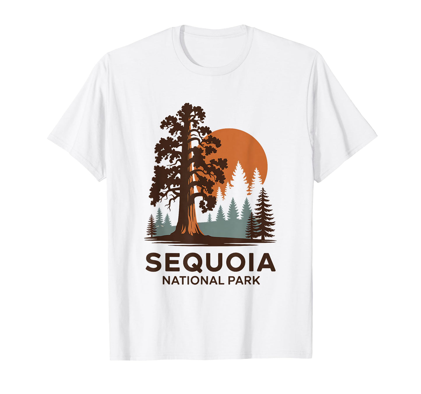 Retro Sequoia National Park Hiking Camping Outdoor T-Shirt