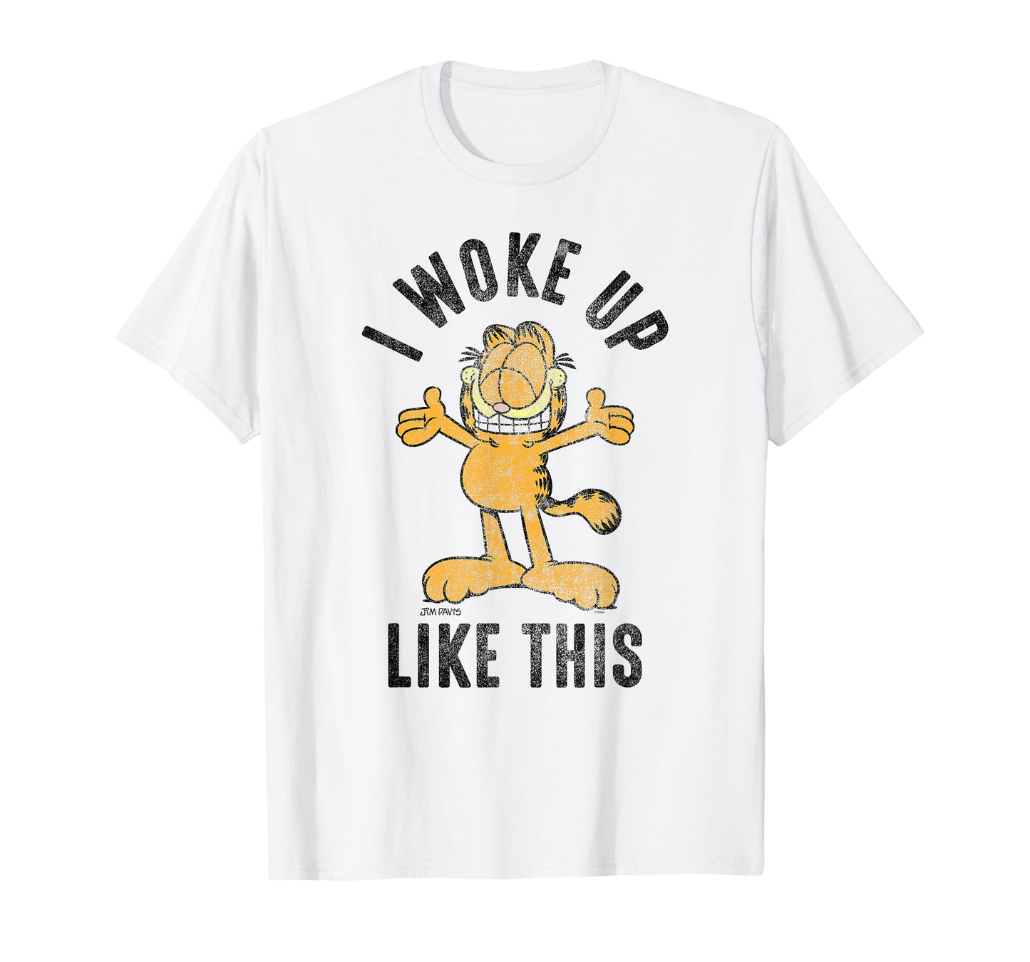 Garfield I Woke Up Like This Distressed Cartoon Cat T-Shirt