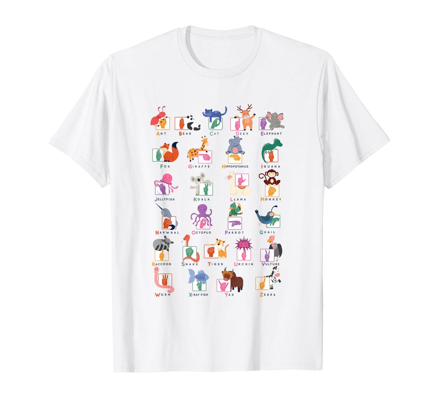 American Sign Language Gifts for Teachers ASL Alphabet T-Shirt