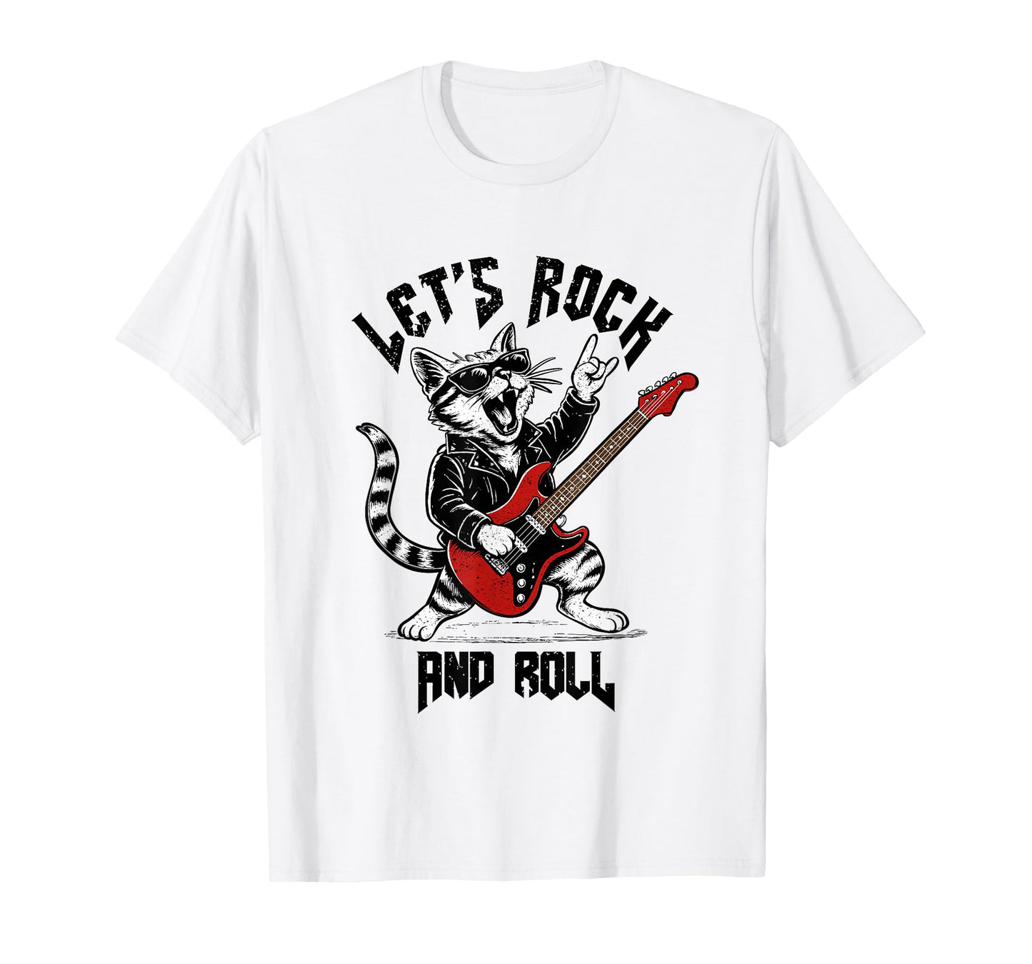 Rock and Roll Cat Guitarist Vintage Rock&Roll Cat Guitar T-Shirt
