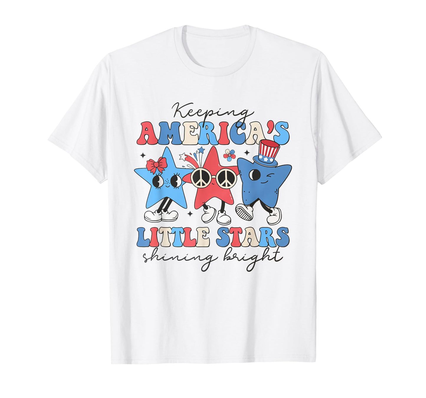 Pediatric Nurse 4th of July Little Stars Shining Bright T-Shirt for Women Men