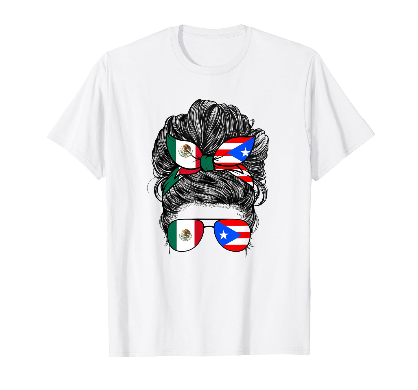 Mexirican Girl Women Half Mexican And Puerto Rican Rico Flag T-Shirt