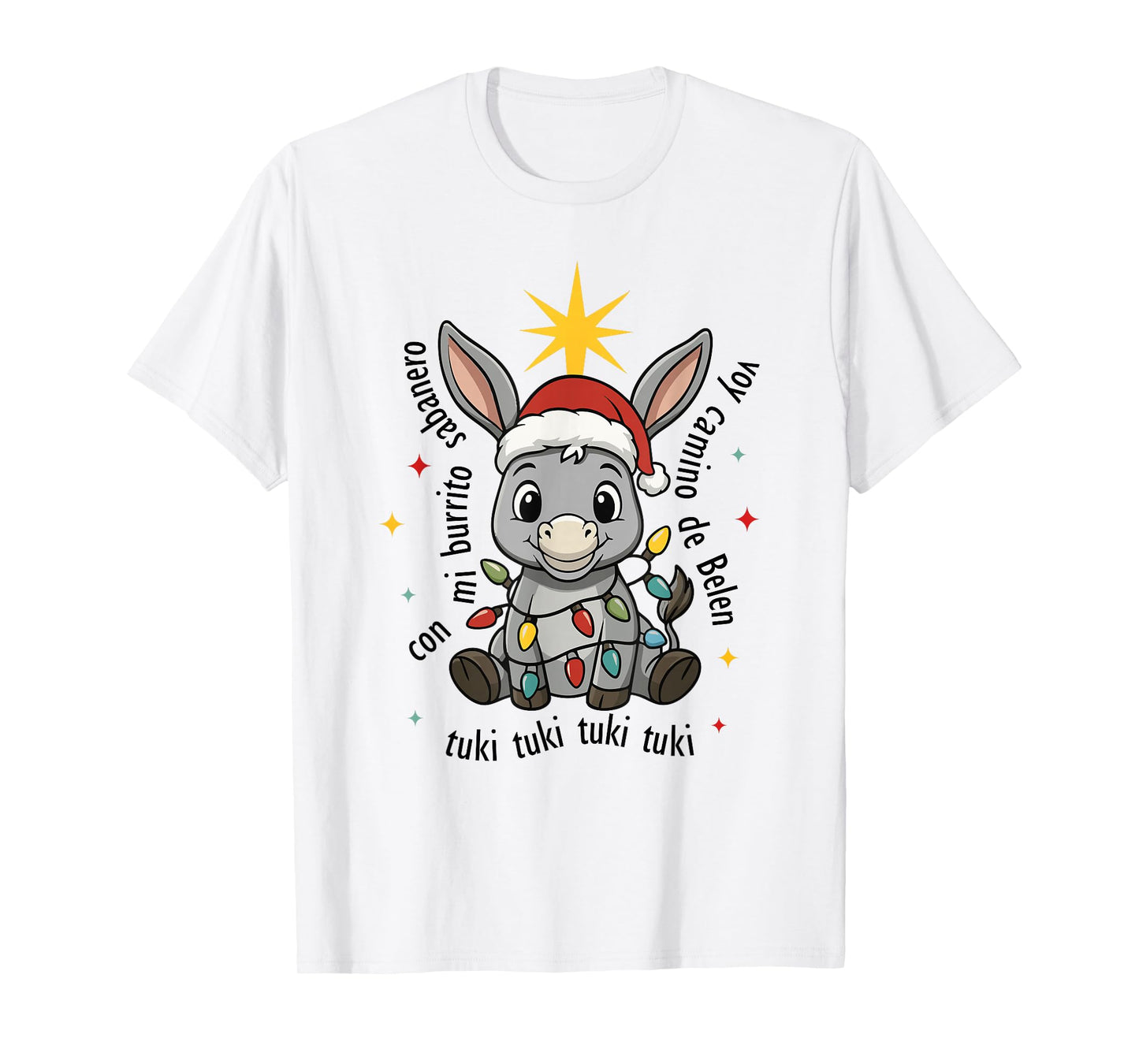 Con Mi Burrito Sabanero Mexican Tuki Tuki Donkey Latino Xmas T-Shirt