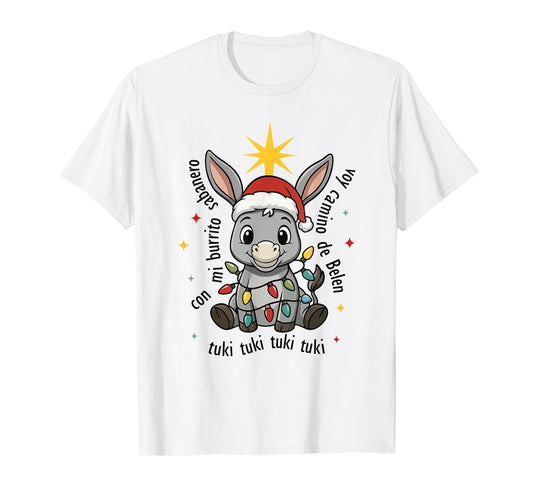 Con Mi Burrito Sabanero Mexican Tuki Tuki Donkey Latino Xmas T-Shirt