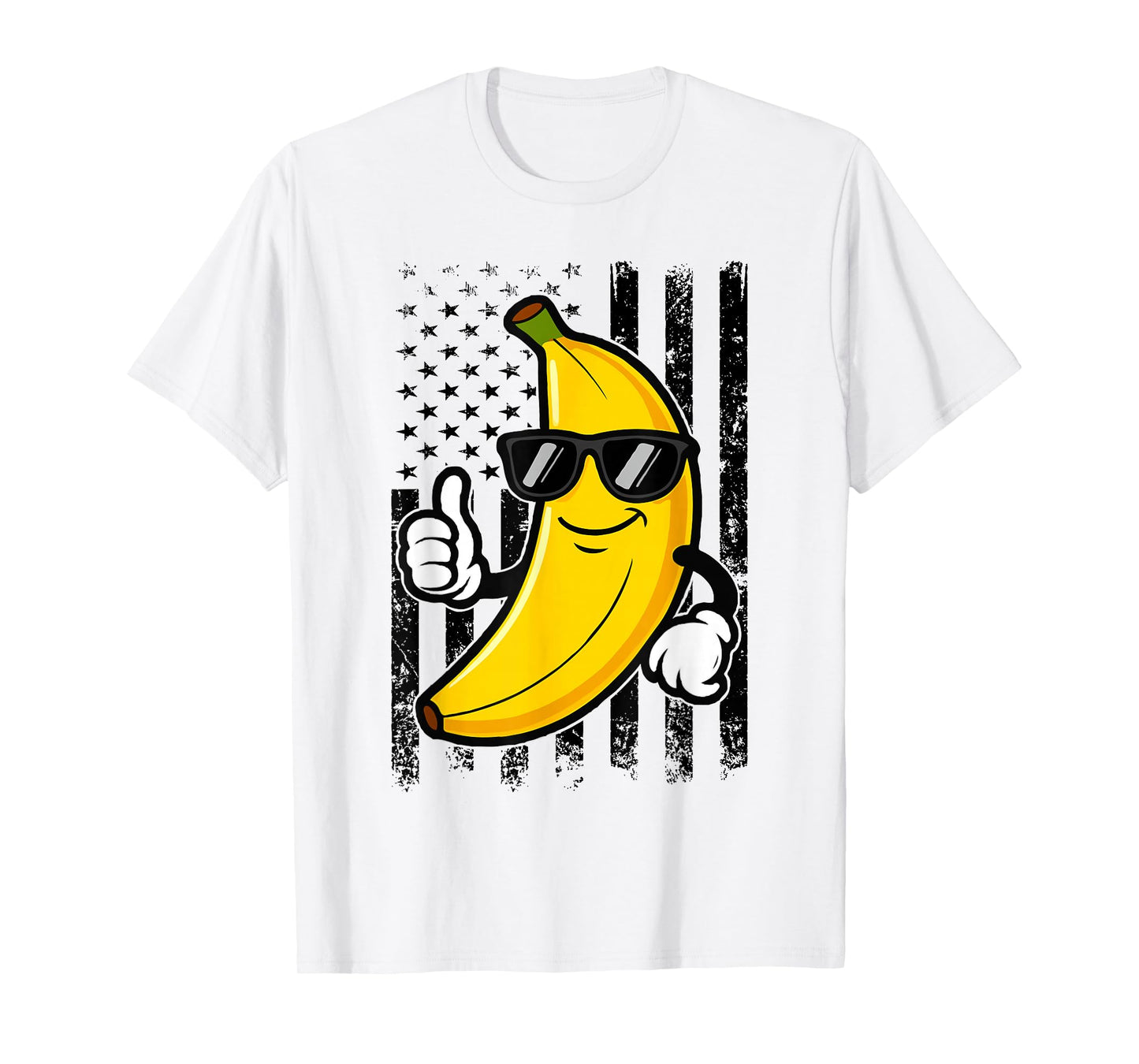 Funny Banana Retro American Flag Banana Lover Boys Kids Men T-Shirt