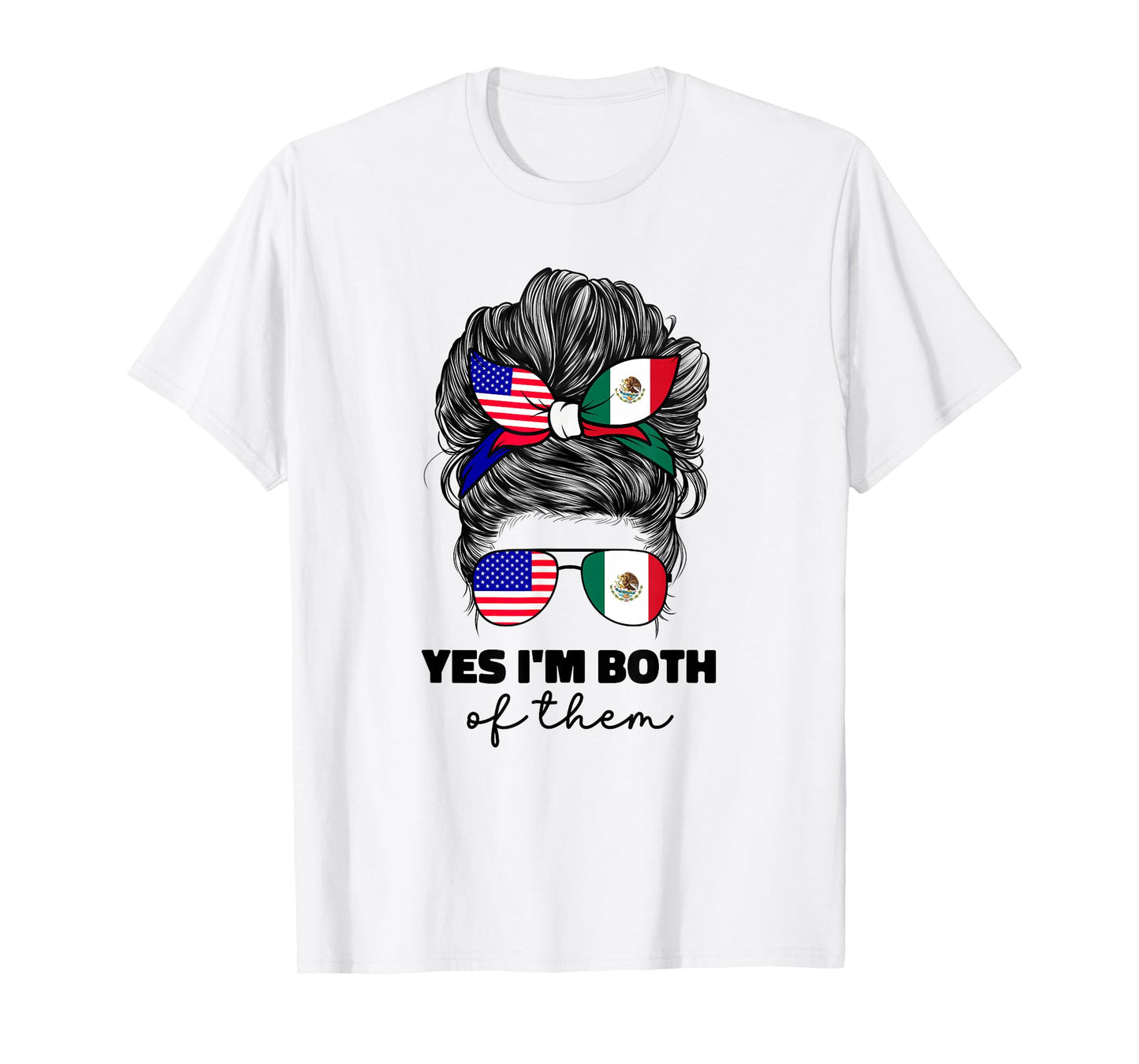 Half Mexican and American Mexico America USA Flag Girl Women T-Shirt