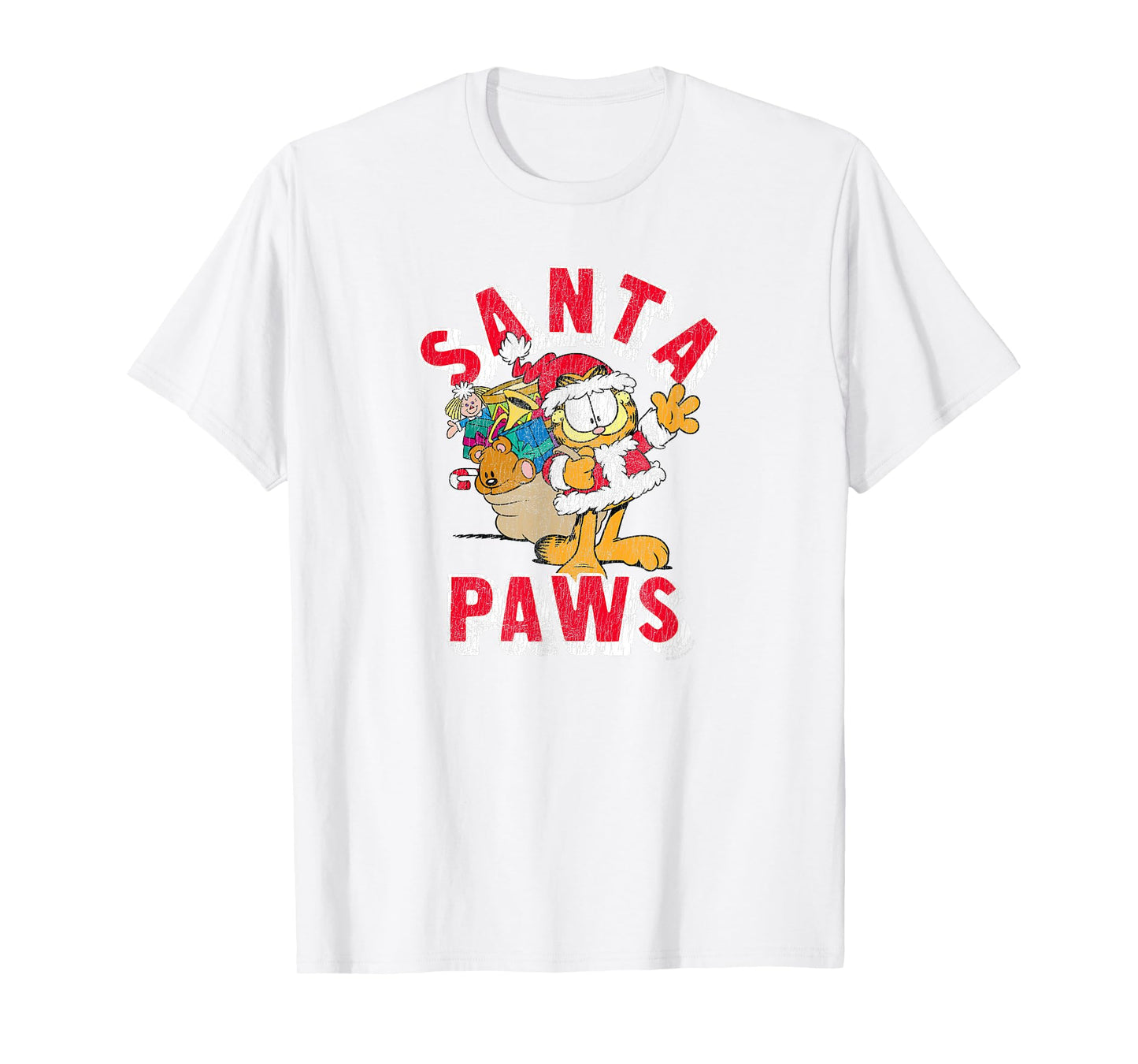 Garfield Santa Paws Cute Christmas Delivery Cartoon Cat T-Shirt