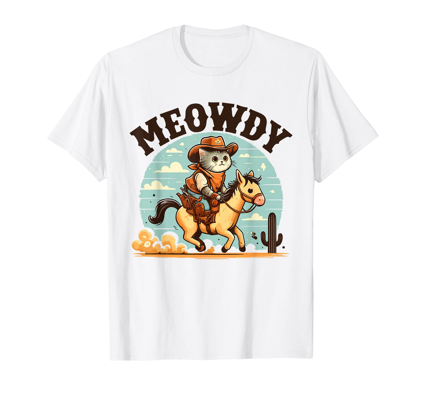 Meowdy Partner Cat Cowboy Horse Howdy Funny Country Western T-Shirt