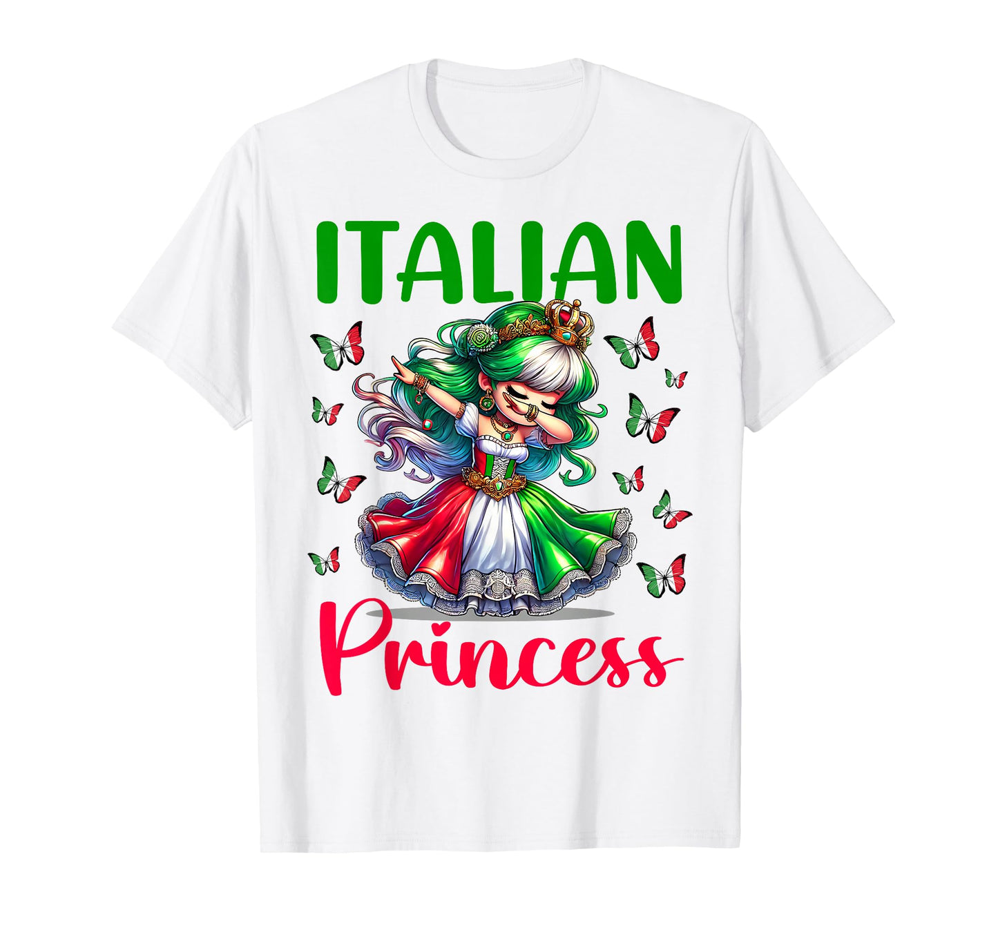 Italian Princess Dab Girl Flag Dress Culture for Kids T-Shirt