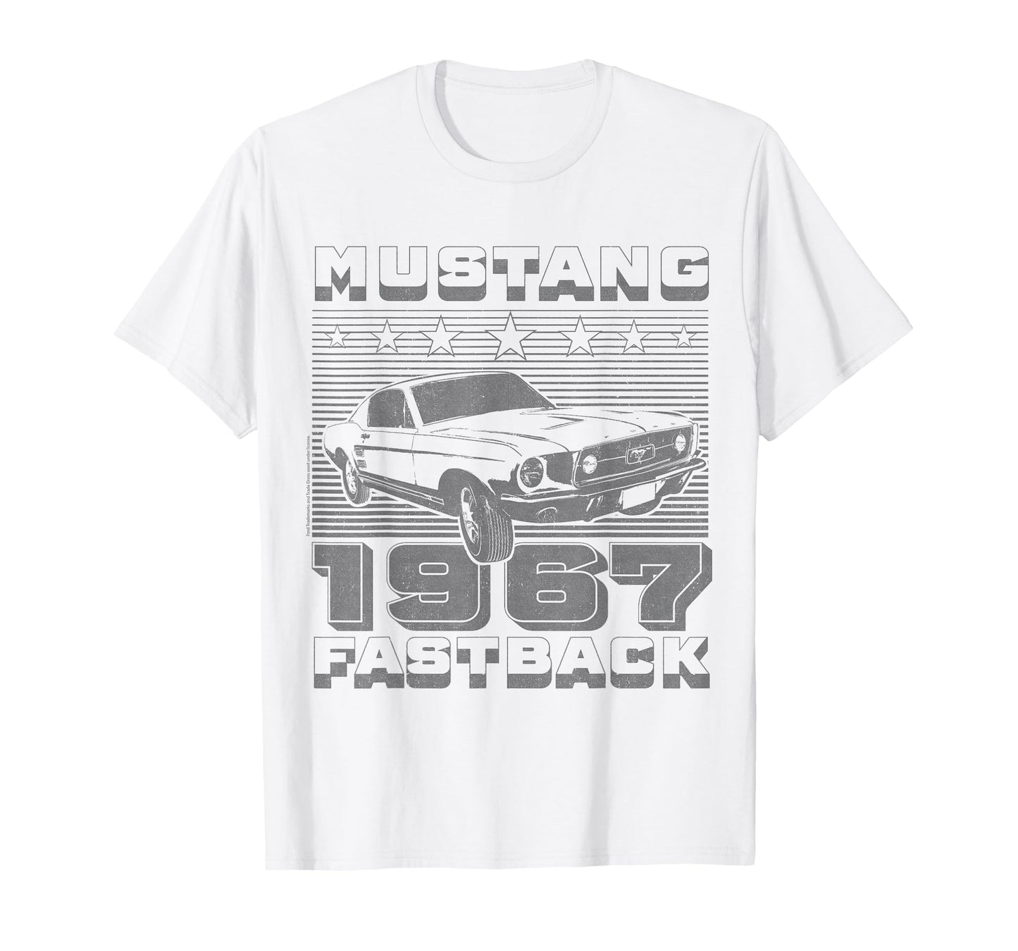 Ford - Mustang Fastback Patriotic Stars and Stripes 1967 T-Shirt