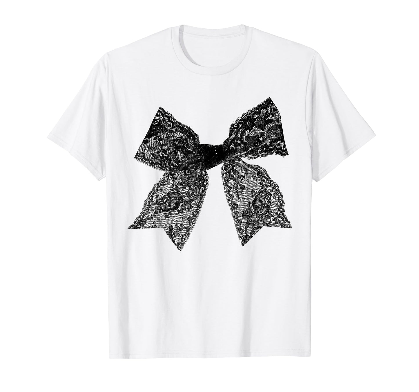 Vintage Black Lace Bow, Black Bow T-Shirt