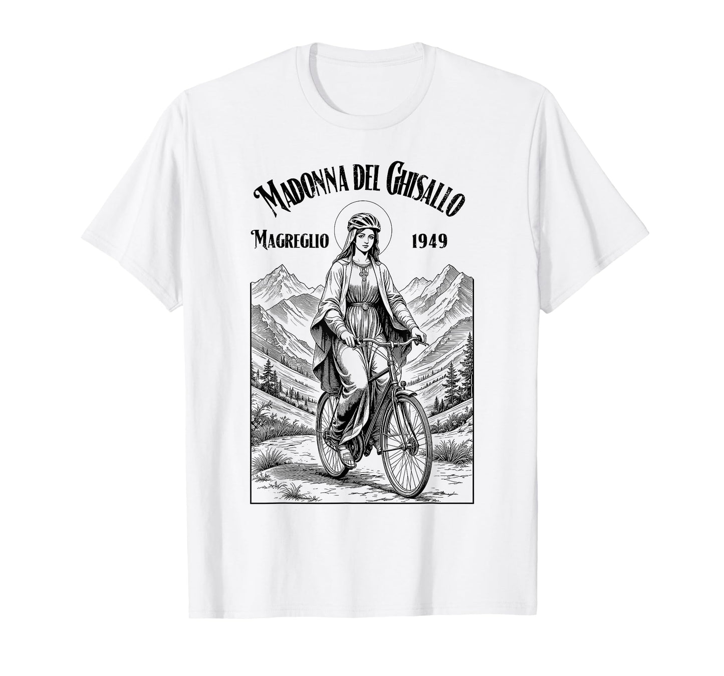 Cycling Cyclist Patron Saint Madonna del Ghisallo Bicycle T-Shirt