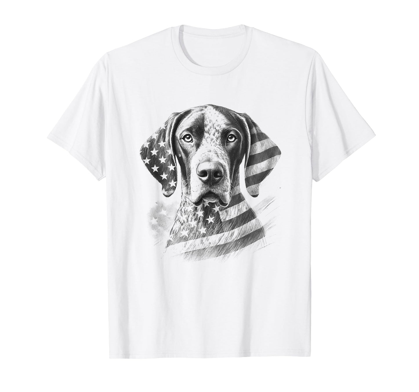 German Shorthaired Pointer American Flag GSP Dog Design Idea T-Shirt