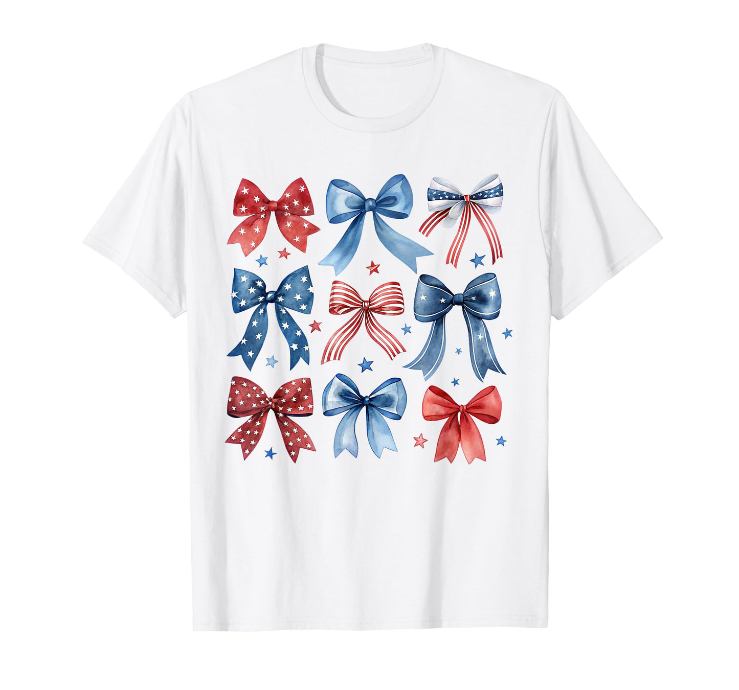 Vintage USA Bow in Red White Blue for Patriotic 4th of July T-Shirt