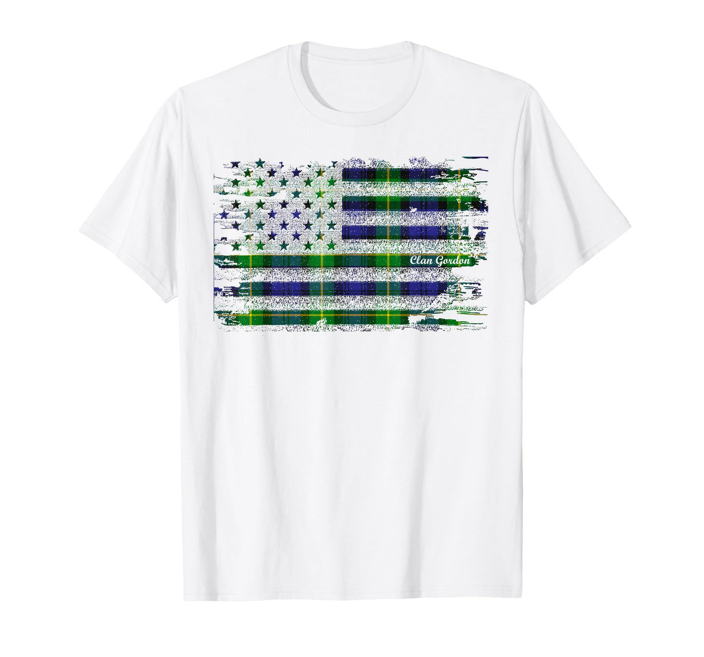 Clan Gordon American Flag Scottish tartan shirt T-Shirt