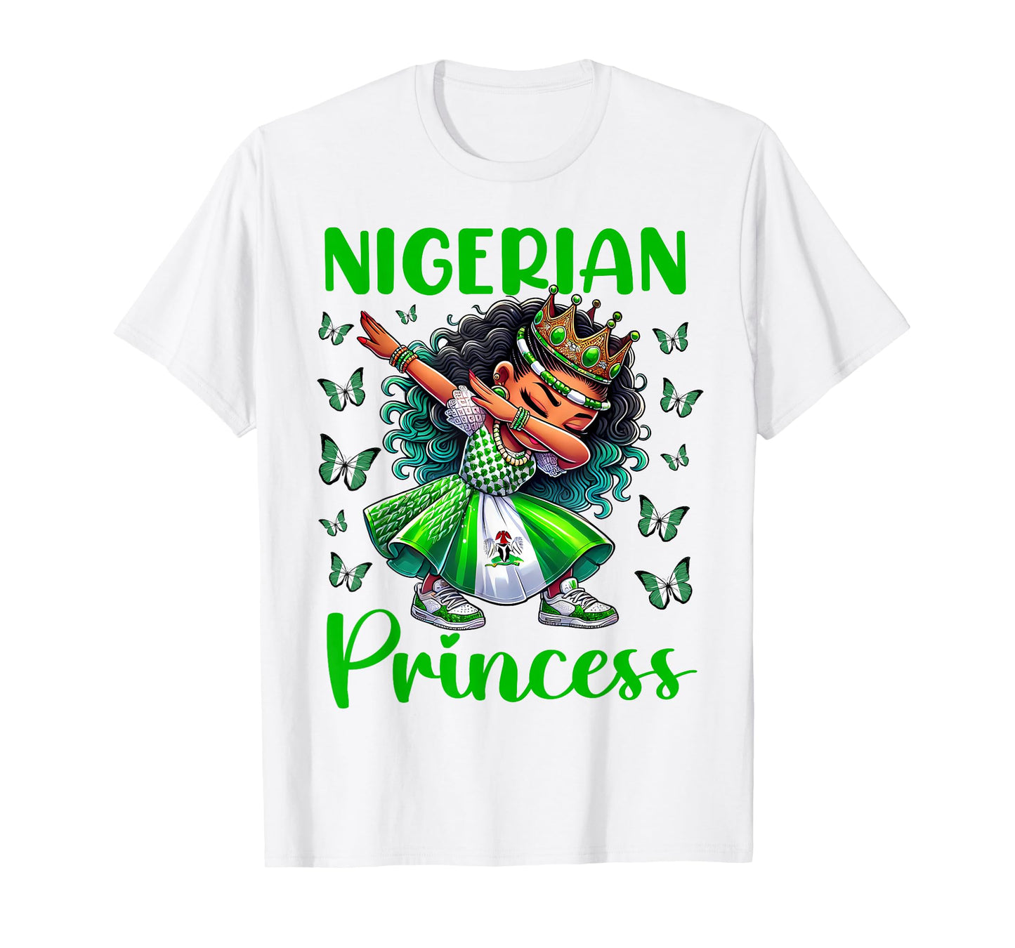 Nigerian Princess Dab Girl Flag Dress Culture Souvenir T-Shirt