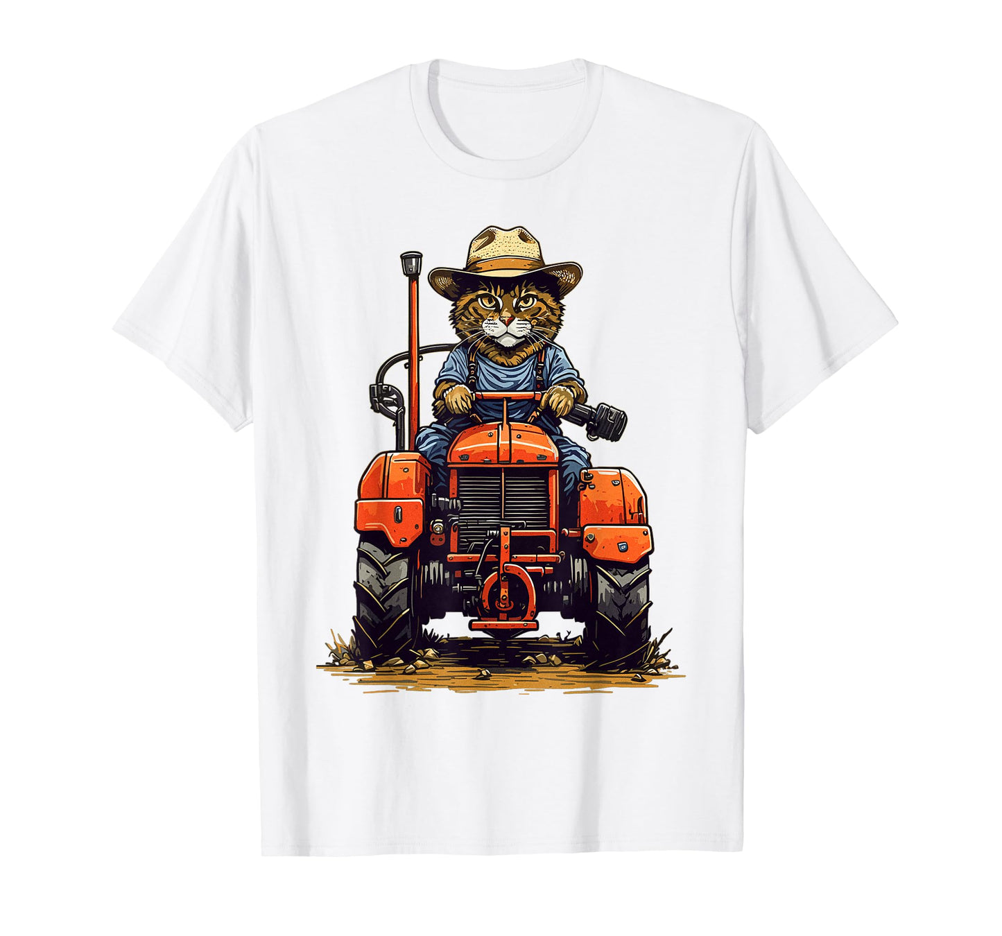 Funny Farm Tractor Lover Cat Farmer Life Cat Driving Tractor T-Shirt