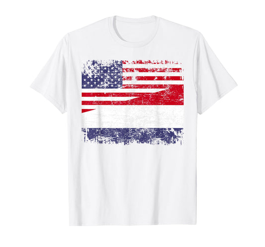 Dutch Roots | Half American Flag | Netherlands T-Shirt