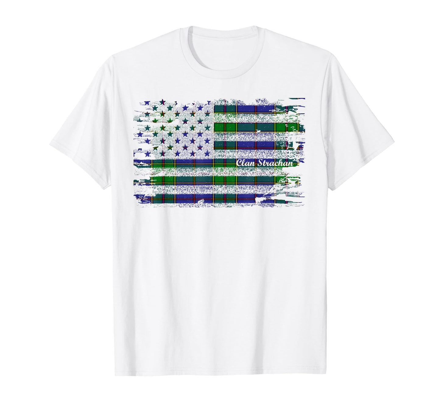 Strachan surname american flag scottish clan tartan Women Kids Men T-Shirt