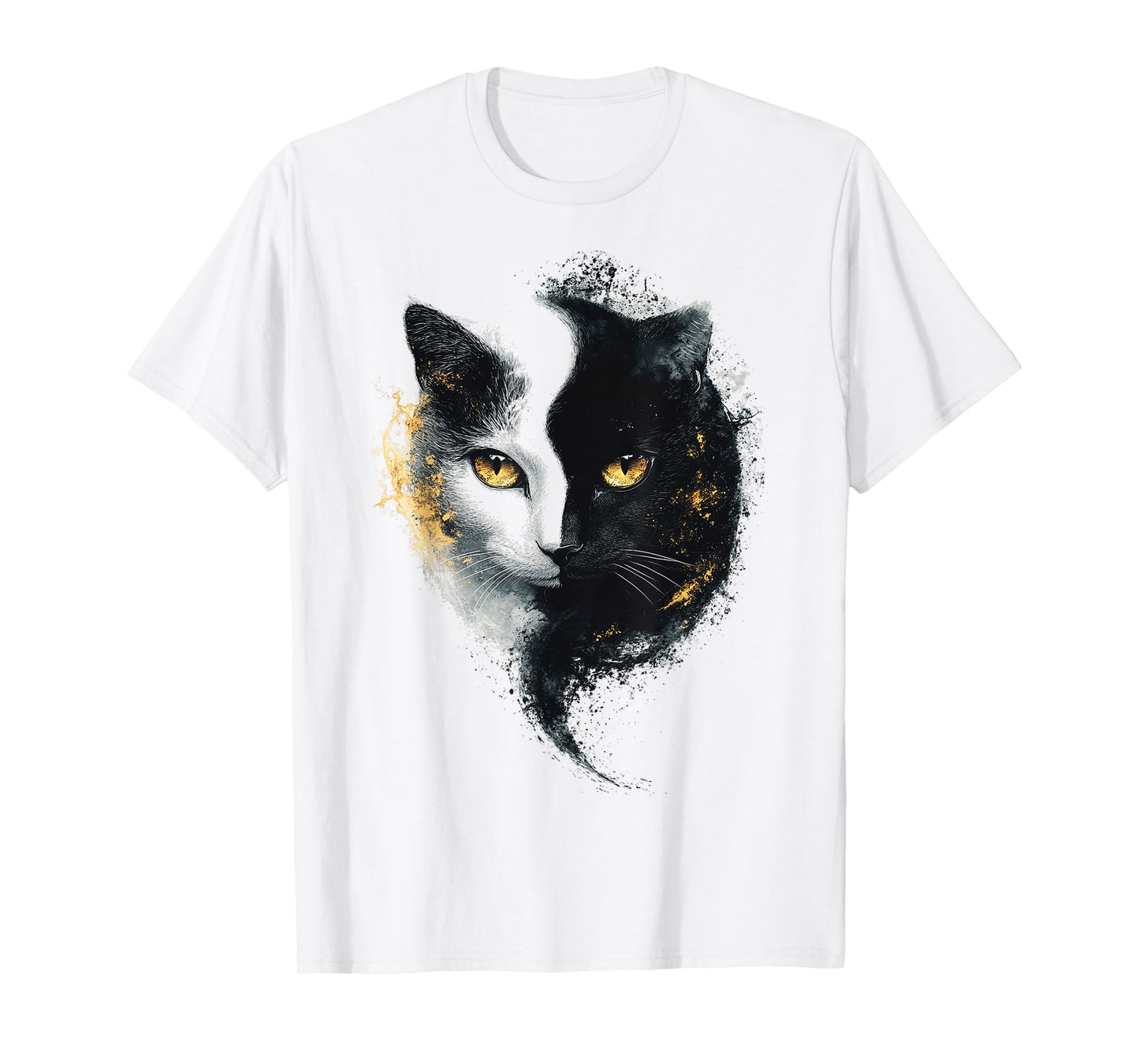Cat Abstract Portrait Animal Lover Illustration Graphic Cat T-Shirt