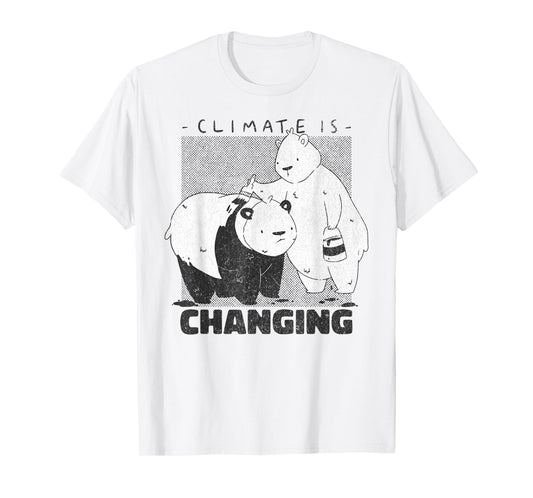 Climate is changing Bear panda Earth Lover Climate Change T-Shirt