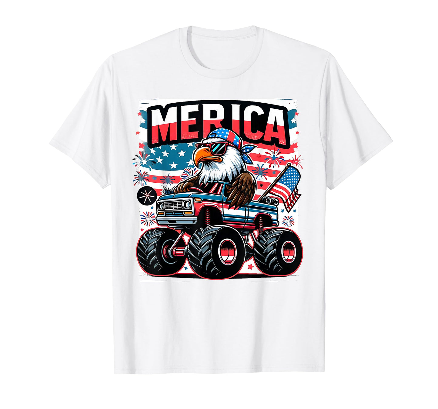Merica 4th of July Shirts Boys Kids American Flag Eagle USA T-Shirt