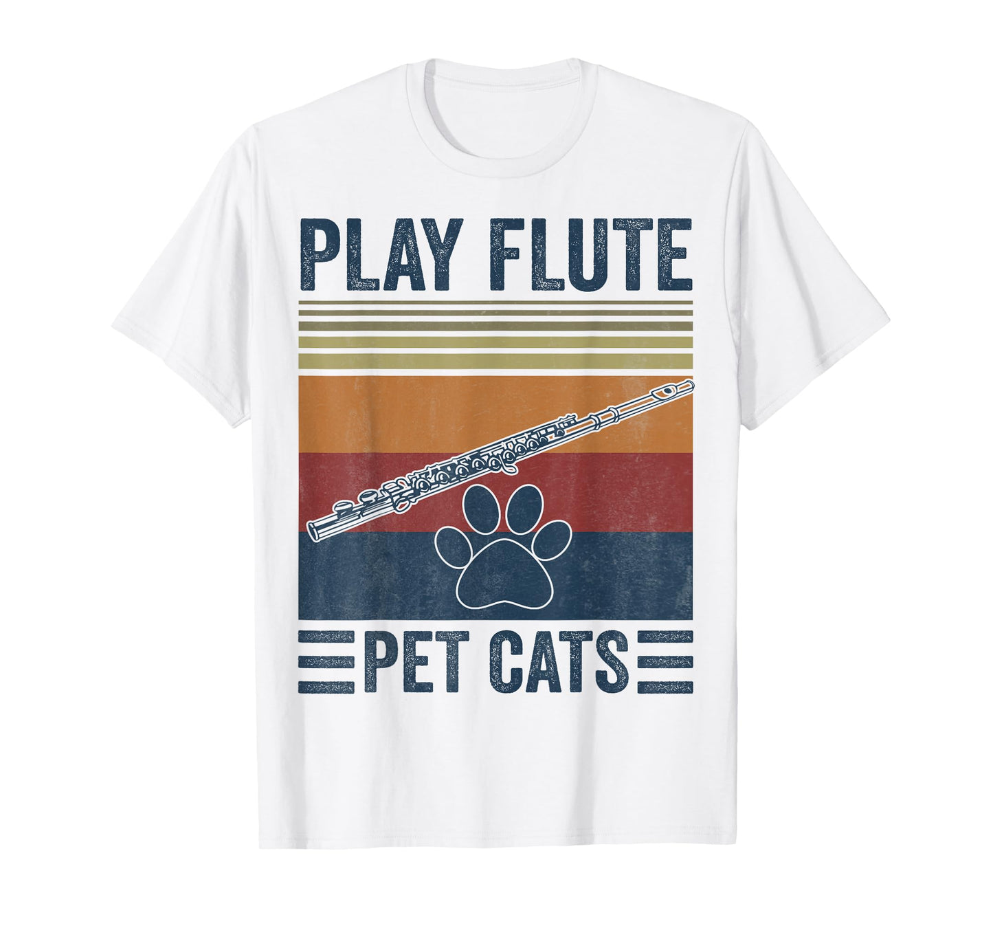 Funny Cat lover and Flute Player - Pet Cats Play Flute T-Shirt