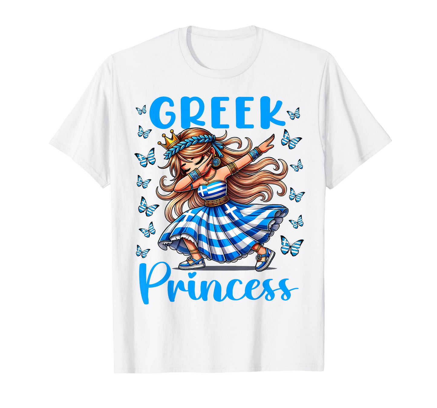 Greek Princess Dab Girl Flag Dress Heritage Souvenir T-Shirt