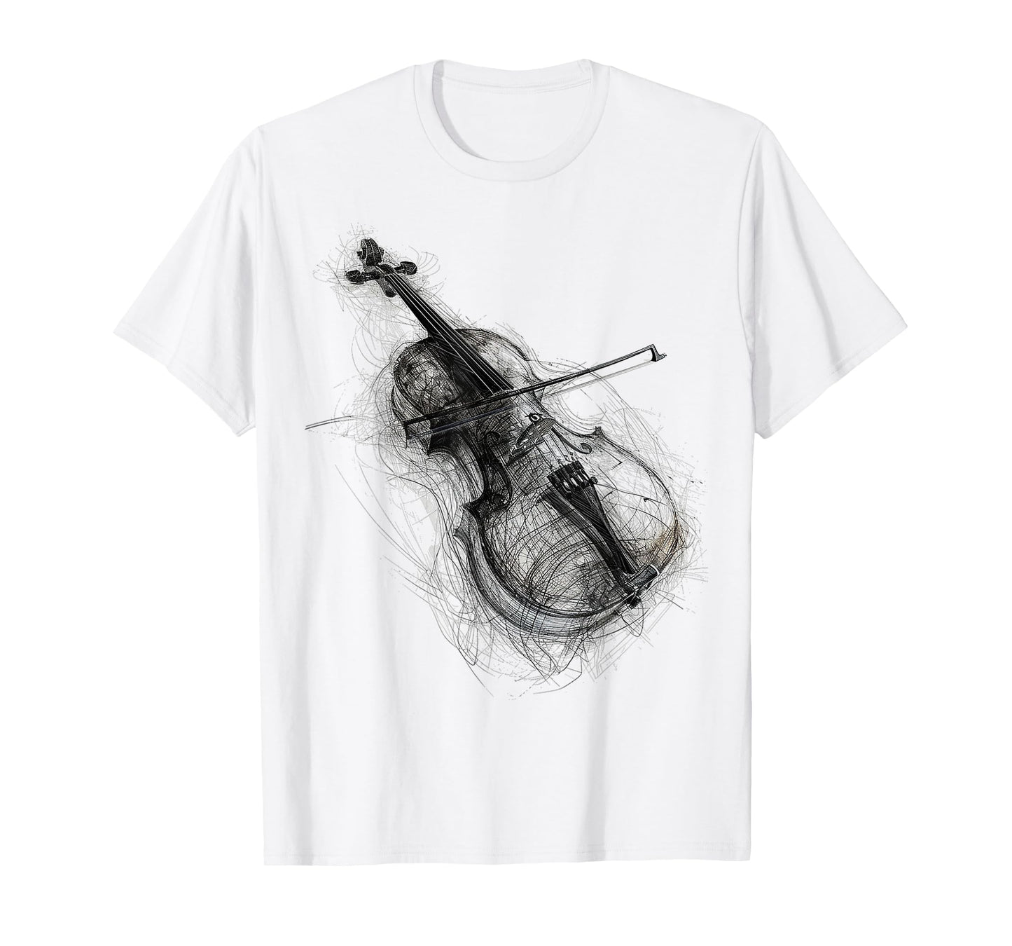 Violin Drawing Art Illustration Abstract Graphic Violin T-Shirt