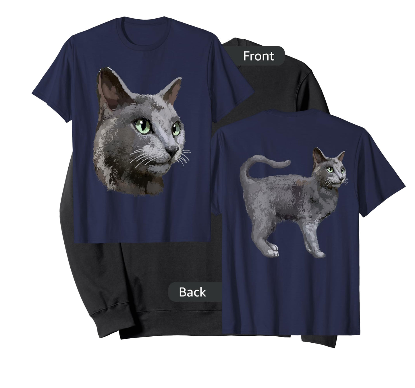 Russian Blue Cat T-shirt Tee Tees T Shirt Tshirt Men Women Kids T-Shirt