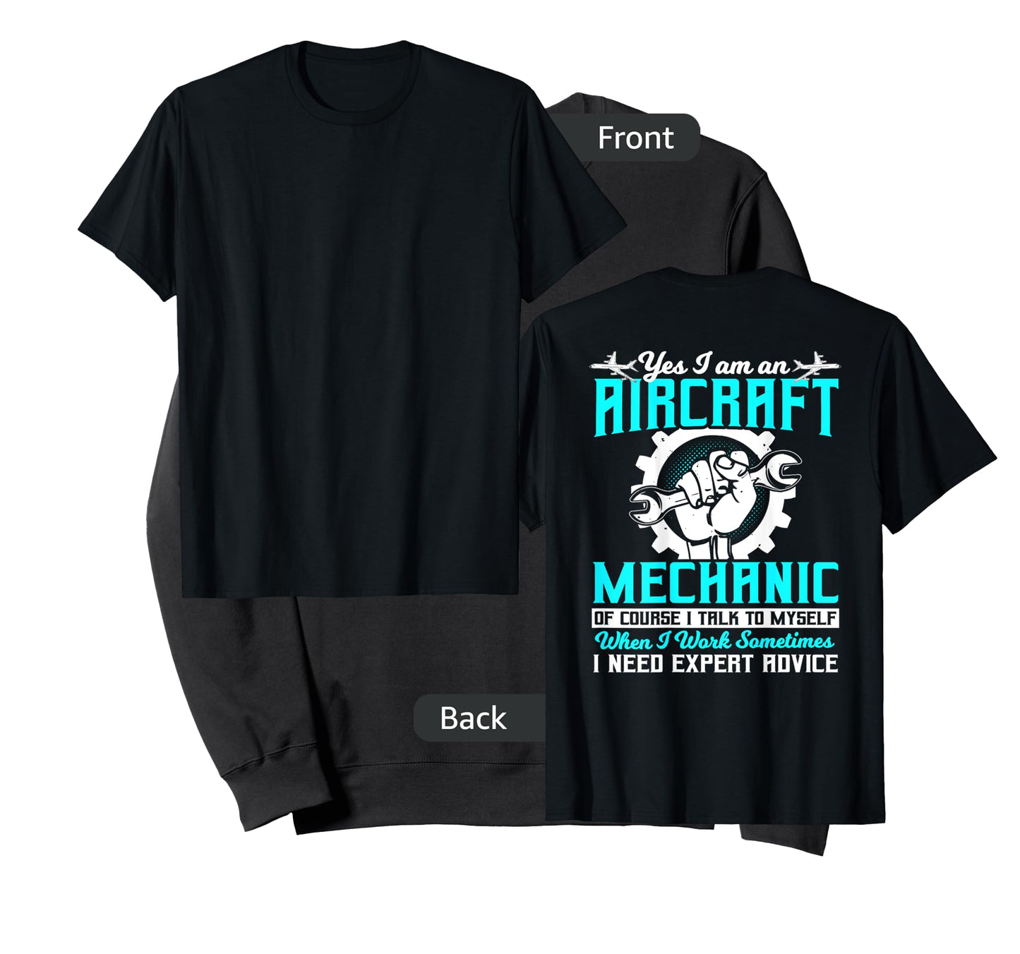 Airplane Mechanic Gift Design On Back Of Clothing T-Shirt