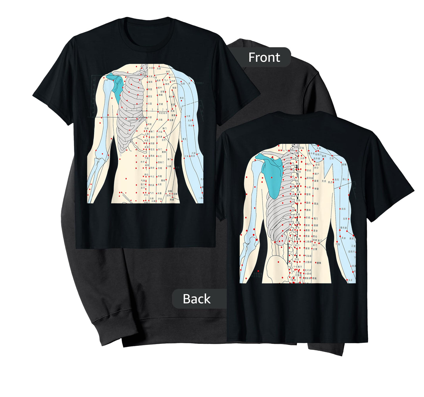 Acupuncture T-Shirt Chinese Medicine Healing Meridian 2 Side T-Shirt