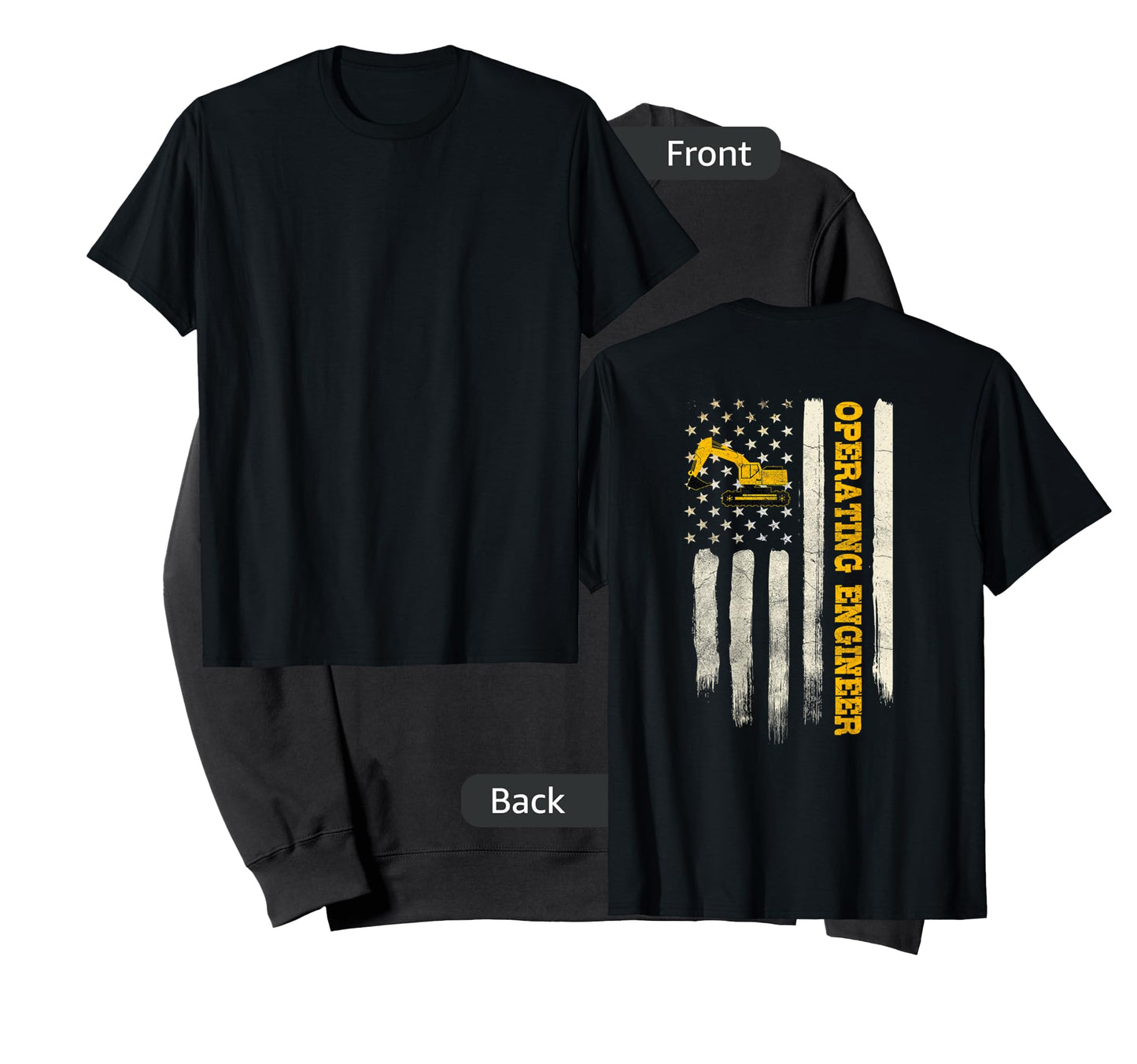 Operating Engineers Design On Back Of Clothing T-Shirt