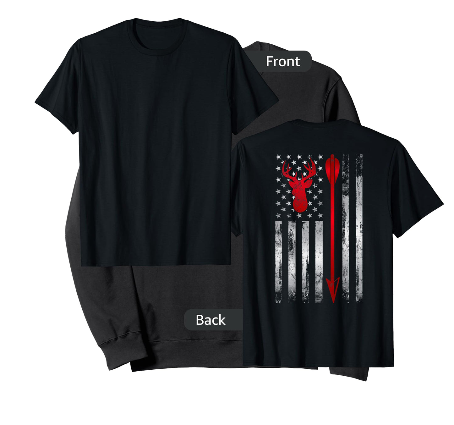 BowHunter Patriotic American USA flag Deer Bow Hunting T-Shirt