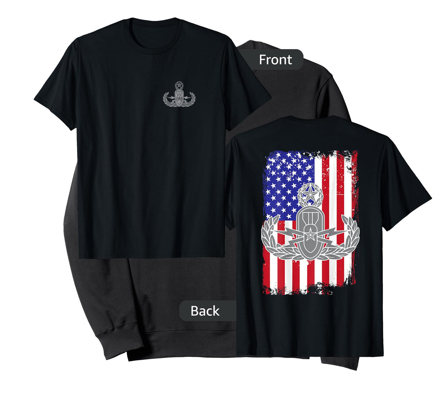 EOD American Flag T Shirt - Memorial Day July 4th See Back T-Shirt