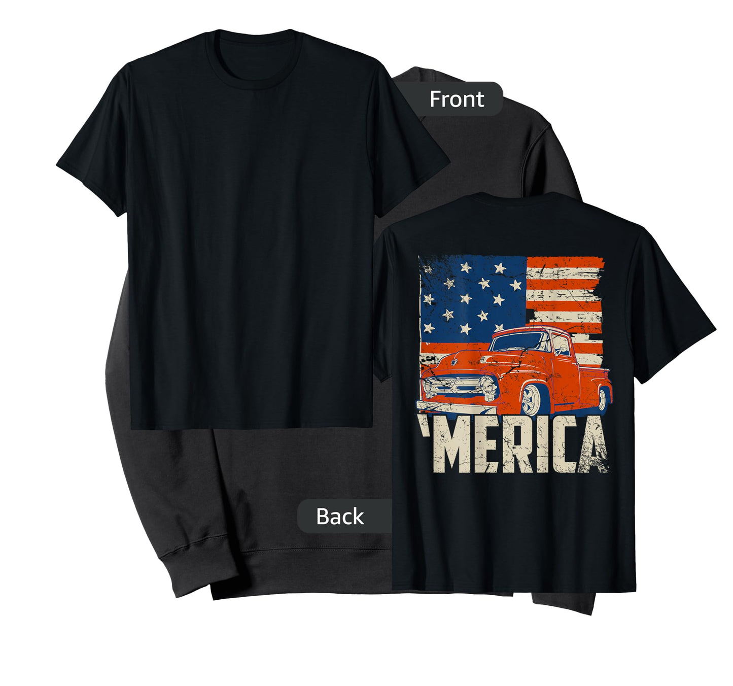 1953 Pickup truck and flag 'Merica shirt Classic truck tee T-Shirt