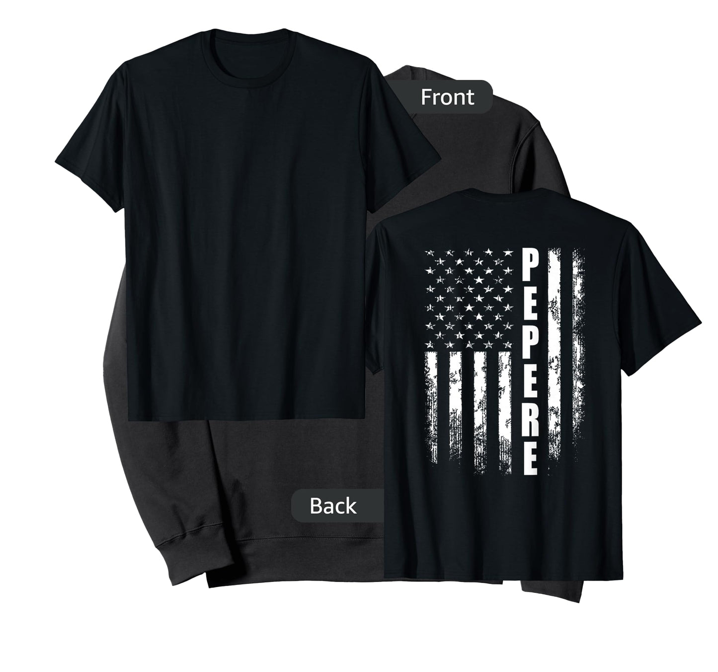 Pepere America Flag Christmas For Men Father'day T-Shirt