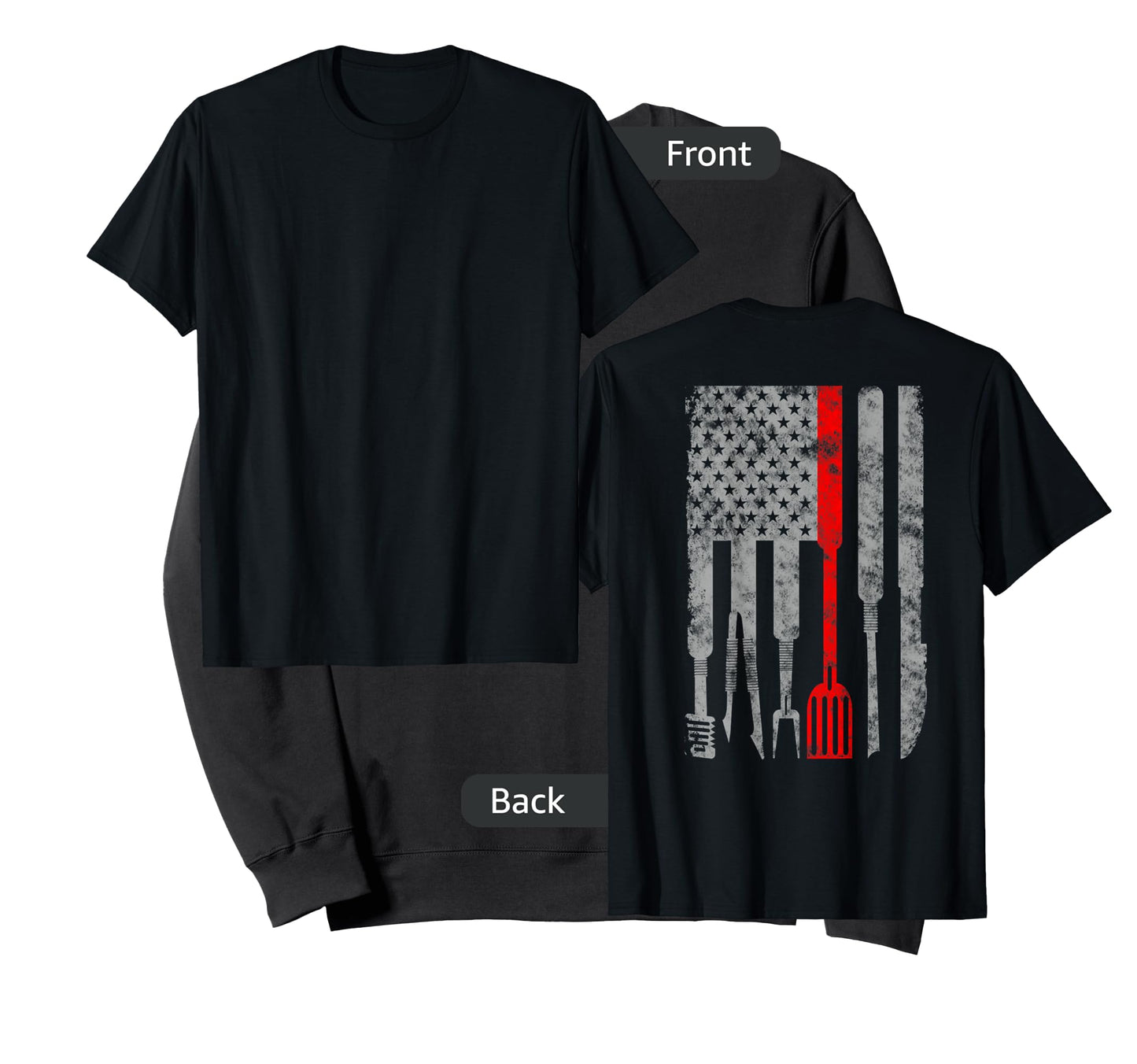 Thin red Line american patriotic chef flag T-Shirt