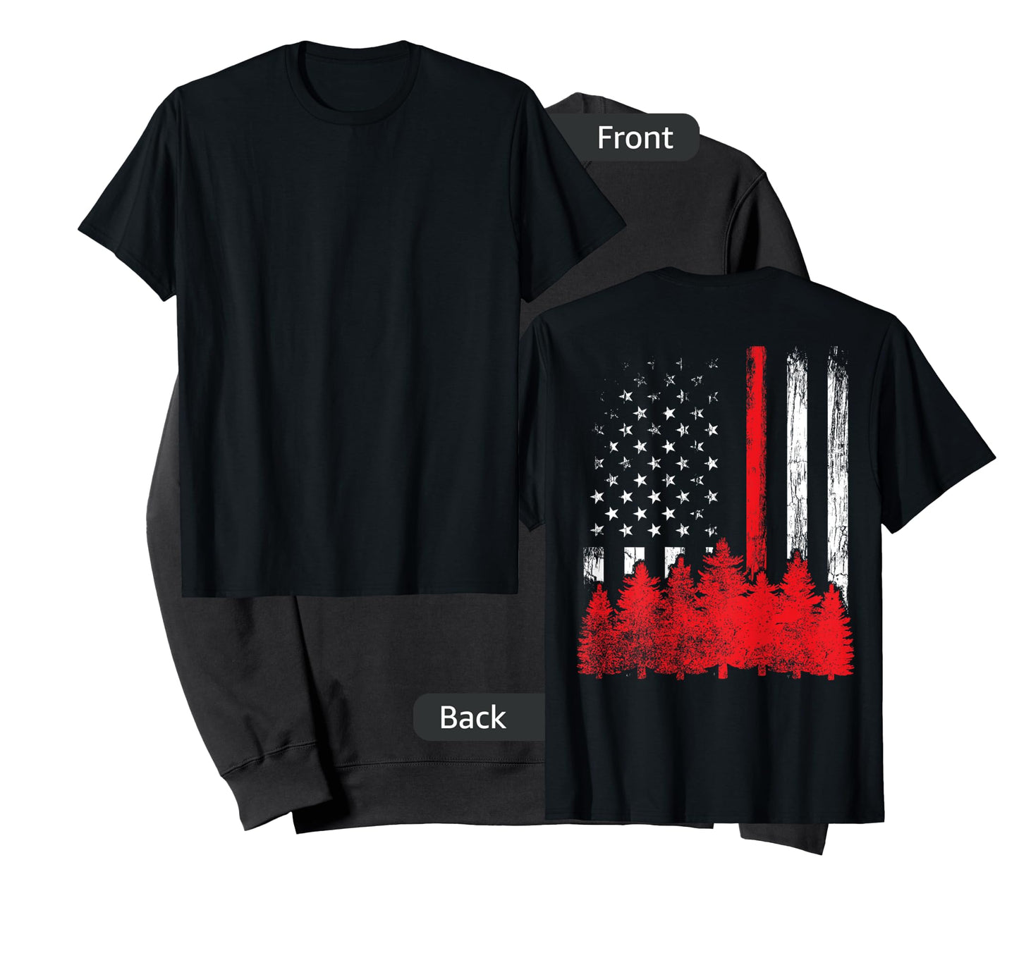 Thin Red Line American Flag Wildland Firefighter Shirts Gift T-Shirt