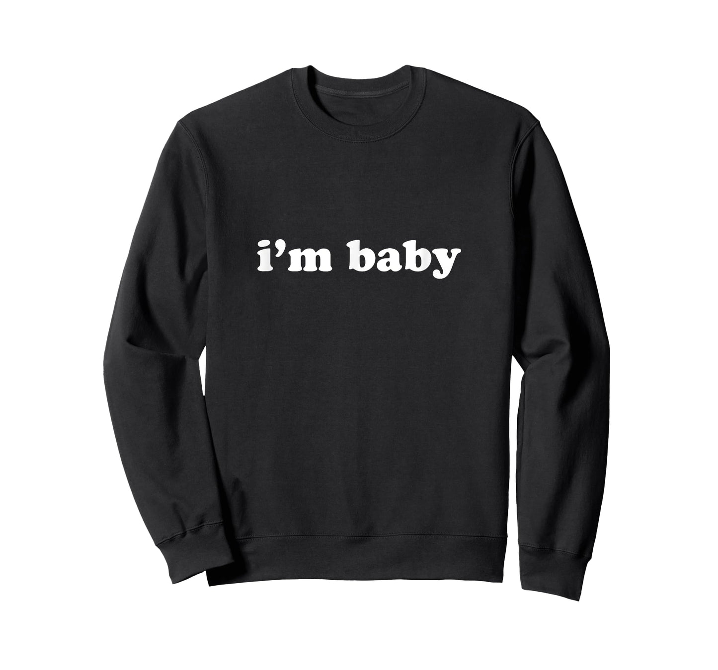 Im Baby Meme Shirt Co. I'm Baby T-Shirt - Unisex Adults Kids - Black - Small - Short Sleeve - Cotton 60% Polyester 40%