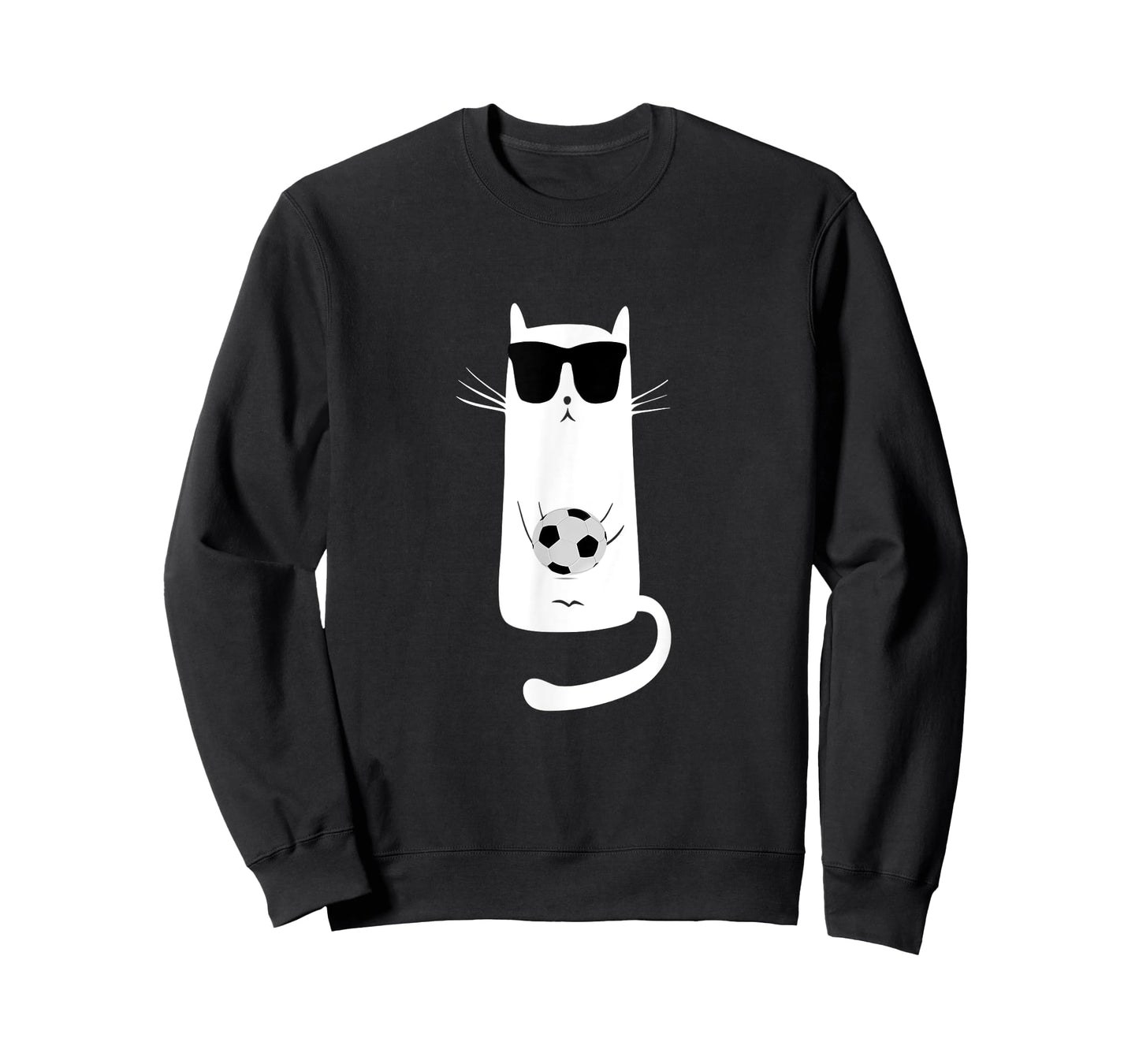 Funny Cat Wearing Sunglasses Playing Soccer Football T-Shirt